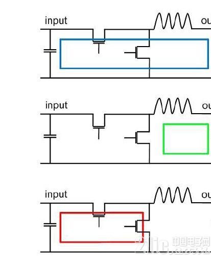 圖3.在開關(guān)模式電源中找到交流電流走線。